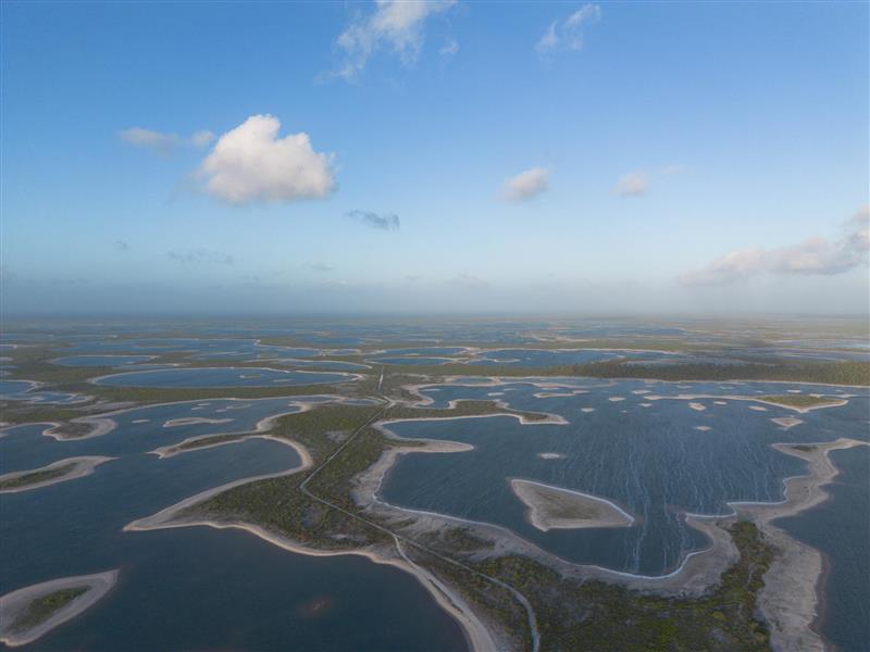 The lagoon over central Kiritimati, Line Islands